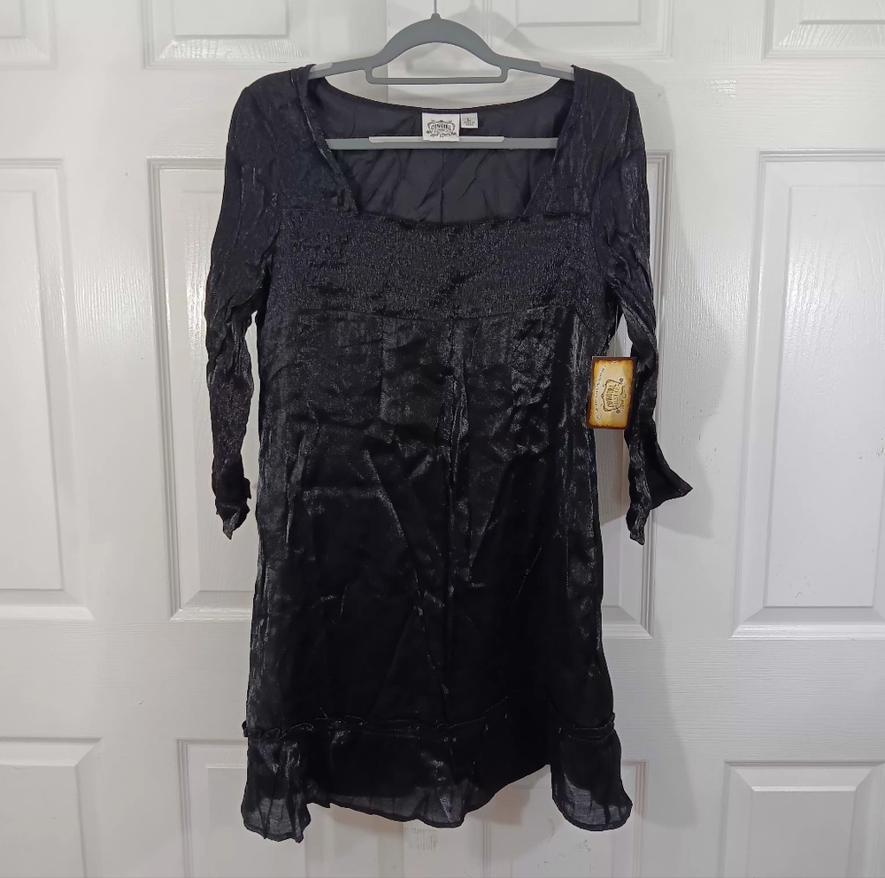Cowgirl Justice Large Western Large Mini Dress Shimmery Lined Boho Goth NWT